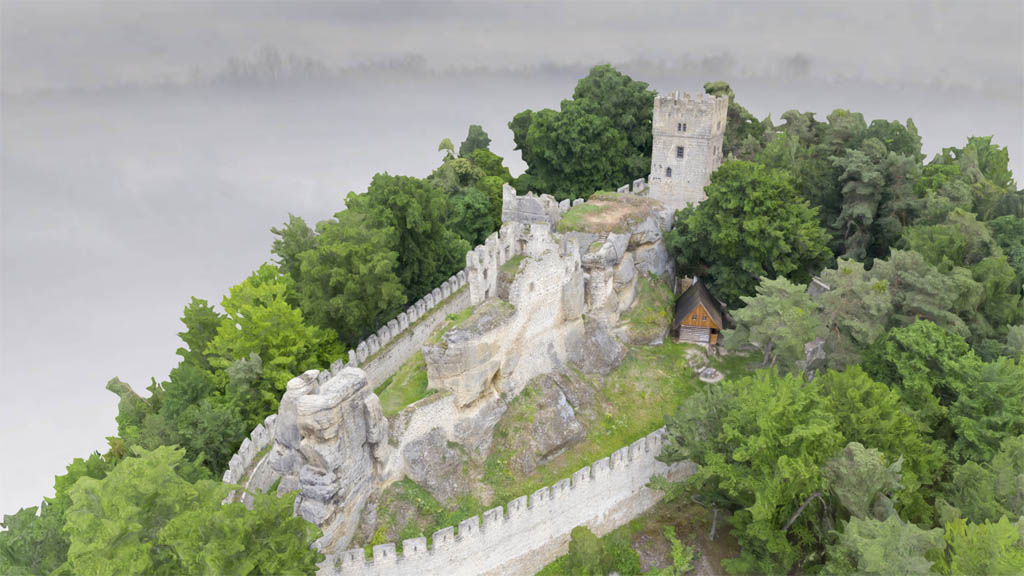 3D model hradu Helfenburk