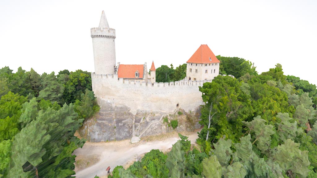3D model hradu Kokořín