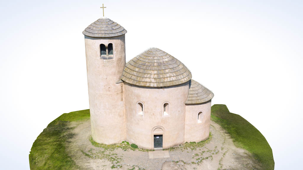 3D model rotundy sv. Jiří a sv. Vojtěcha na Řípu